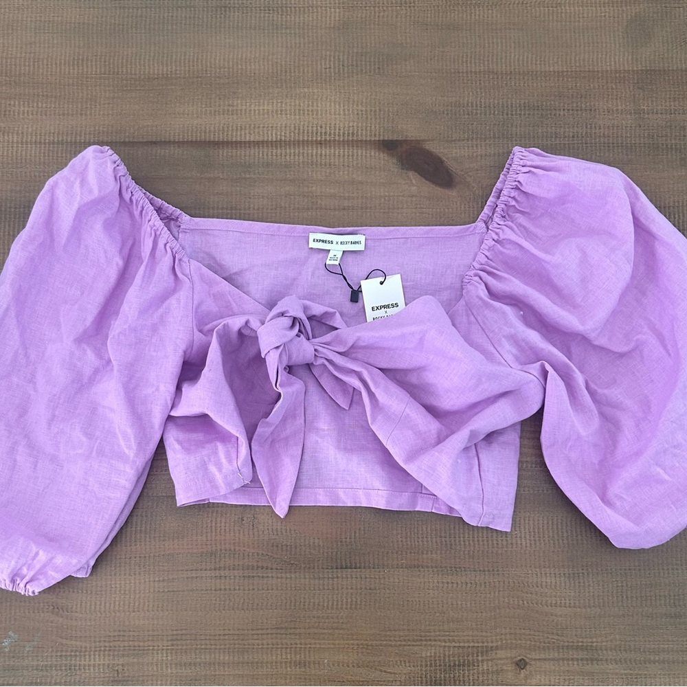 Express Lilac Puff Sleeve Blouse